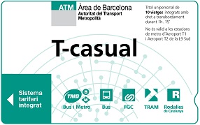 T casual ticket metro barcelone