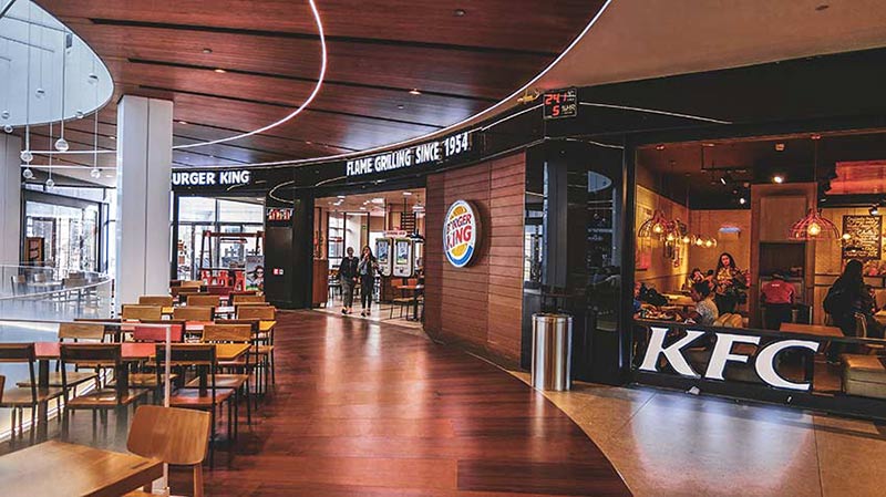 burger king kfc centre commercial diagonal mar
